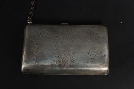 A hallmarked silver ladies purse (marks