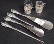 A collection of hall marked silver items