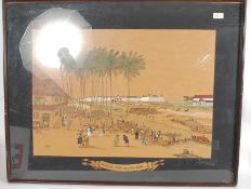 A 20th century framed and glazed Bandar