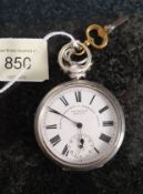 A silver 800 proof pocket watch by Samue