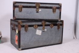 2 vintage 20th century steamer trunks ha
