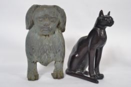 Two 20th century cast metal figures of a