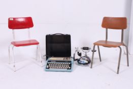 2 1950's painted retro childs chairs tog