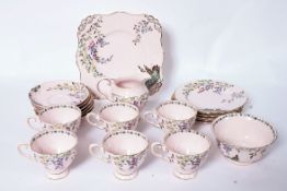 A 1930's Art Deco pink chintz pattern Tu
