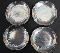 A set of 4 Arts & Crafts silver hallmark