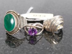 A silver 925 dress ring having large ova