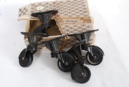 Two set of four vintage cast metal indus