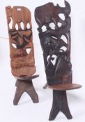 A pair of African tribal carved dug out