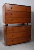 A pair of 1960s Ercol elm chest of drawe