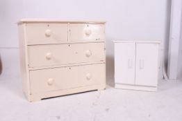 A painted two over two Victorian chest o