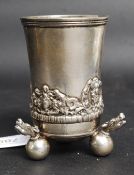 A continental silver unmarked beaker rai