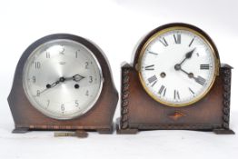 A 1930's 8 day mantel clock having 8 day