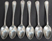 A set of six silver hallmarked tea spoon
