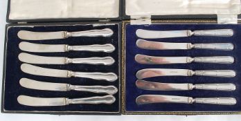 Two mid century hallmarked silver handle