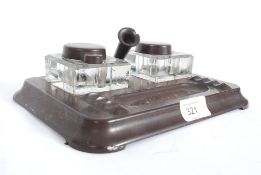 A 1930's Art Deco bakelite and cut glass