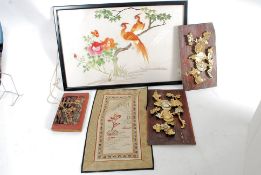 Chinese hardwood and gilt decorated wood