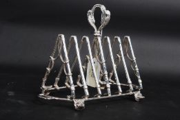 A silver plated hunting style toast rack