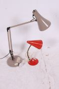 A retro anglepoise lamp together with a