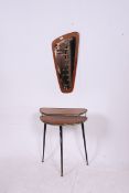 A retro 1950's side table and hall mirro