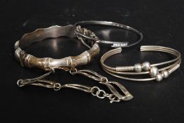 Four silver hallmarked and 925 white met