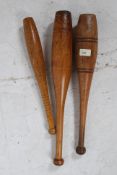 3 vintage early 20th century wooden exer