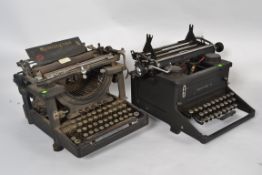 2 vintage early 20th century typewriters