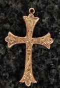 A 9ct gold crucifix necklace pendant bei