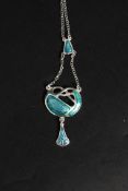 A silver and enamel art nouveau style ne