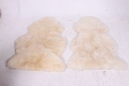2 retro 1970's lambswood fur rugs of dee