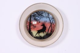 A retro glass fronted light with coloure