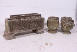 2 Rectangular 20th century stone garden