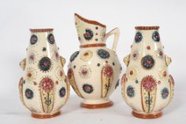 A set of Victorian Majolica Pompeii vase