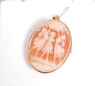 A 9ct gold ladies cameo necklace pendant