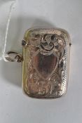 A silver hallmarked rococo vesta having