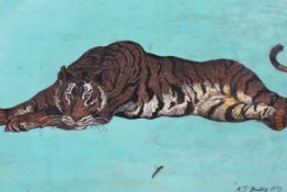 AJ Burton - 1970's painting of a sleepin