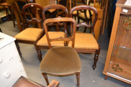 A set of 3 Victorian mahogany balloon ba