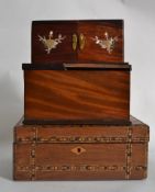 A collection of three vintage wooden box