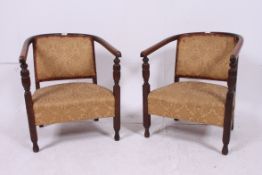 A pair of 20th century Edwardian oak fir