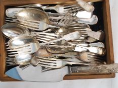 A collection of silver plate / EPNS fidd