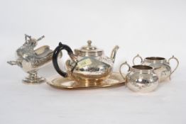 A silver plate service to  include  teap