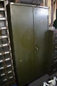 A large 1950's green Industrial metal st