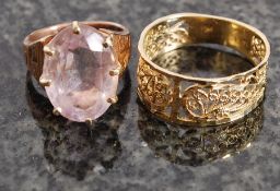 A 14k filigree worked ladies dress ring