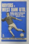 BRISTOL ROVERS V WESTHAM UTD vintage sig