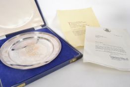 A hallmarked silver Queen Elizabeth II l