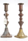 A pair of 19th century brass and copper