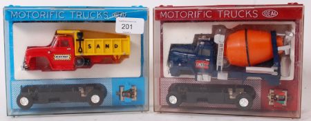 IDEAL; Two vintage Ideal Motorific Truck