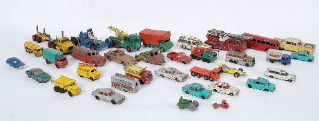 DIECAST; A mixed lot of assorted loose diecast models to include Lesney, Dinky, Timpo and Corgi etc.