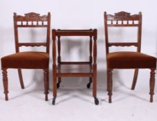 Pair of Edwardian bedroom chairs along w