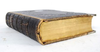 A Victorian bible with white metal silve