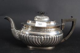 An Edwardian silver hallmarked teapot of